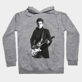 John Mayer with Guitar- Black and white Hoodie